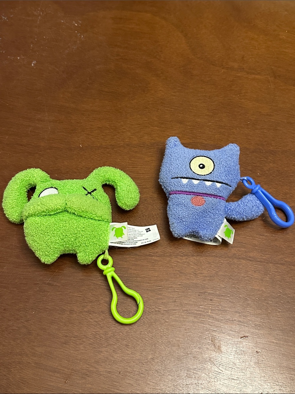 2019 Ugly Dolls Plush 5” Lime Green Ox and Purple Ugly Fog Monster Clip-On